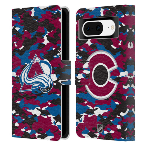 NHL Colorado Avalanche Camouflage Leather Book Wallet Case Cover For Google Pixel 8