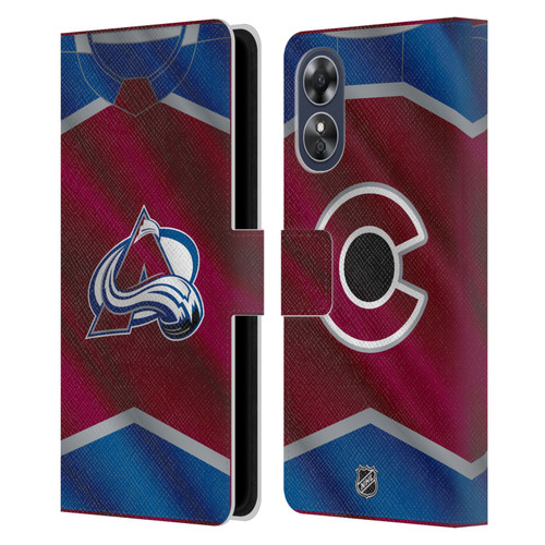 NHL Colorado Avalanche Jersey Leather Book Wallet Case Cover For OPPO A17