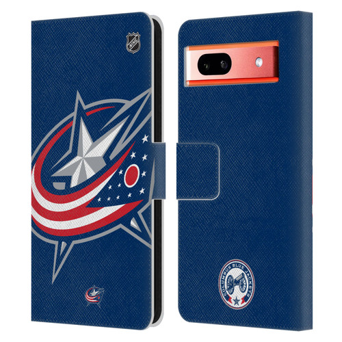 NHL Columbus Blue Jackets Oversized Leather Book Wallet Case Cover For Google Pixel 7a