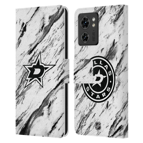 NHL Dallas Stars Marble Leather Book Wallet Case Cover For Motorola Moto Edge 40