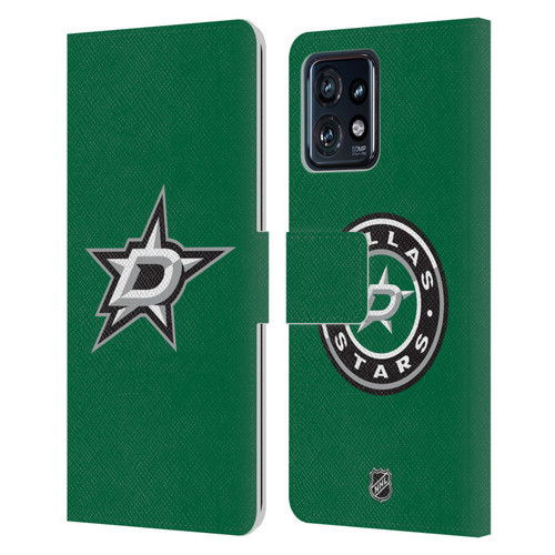 NHL Dallas Stars Plain Leather Book Wallet Case Cover For Motorola Moto Edge 40 Pro/Plus 2023