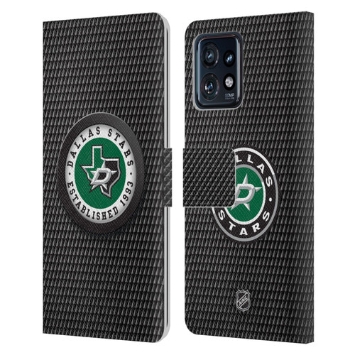 NHL Dallas Stars Puck Texture Leather Book Wallet Case Cover For Motorola Moto Edge 40 Pro/Plus 2023