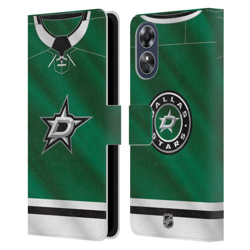 NHL Dallas Stars Jersey Leather Book Wallet Case Cover For OPPO A17