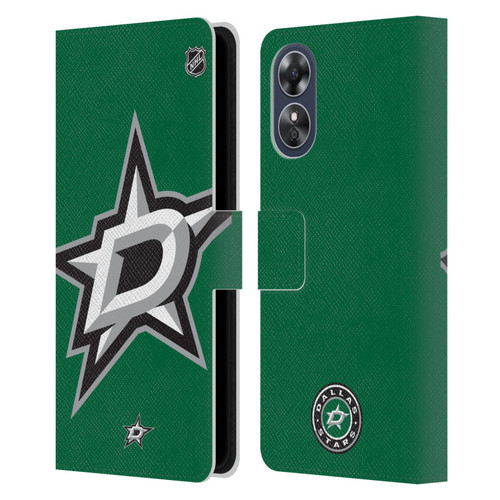 NHL Dallas Stars Oversized Leather Book Wallet Case Cover For OPPO A17