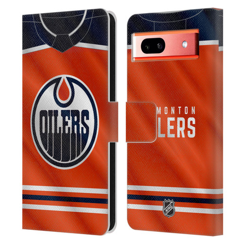NHL Edmonton Oilers Jersey Leather Book Wallet Case Cover For Google Pixel 7a