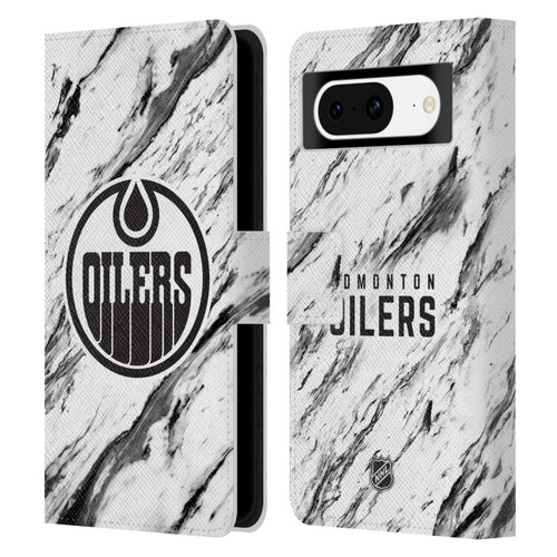 NHL Edmonton Oilers Marble Leather Book Wallet Case Cover For Google Pixel 8