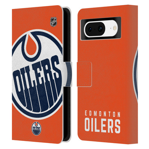 NHL Edmonton Oilers Oversized Leather Book Wallet Case Cover For Google Pixel 8