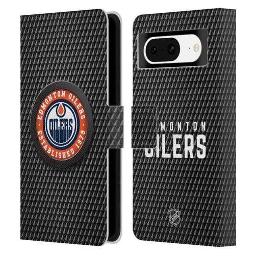 NHL Edmonton Oilers Puck Texture Leather Book Wallet Case Cover For Google Pixel 8