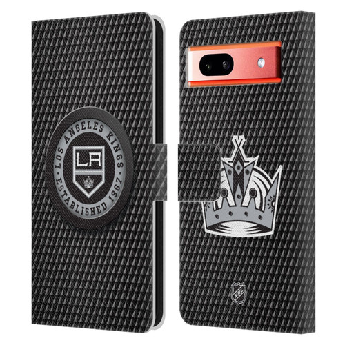 NHL Los Angeles Kings Puck Texture Leather Book Wallet Case Cover For Google Pixel 7a