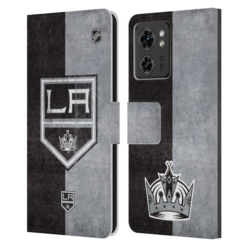 NHL Los Angeles Kings Half Distressed Leather Book Wallet Case Cover For Motorola Moto Edge 40