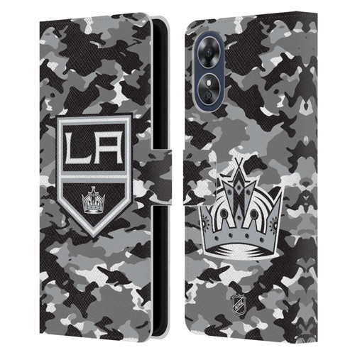 NHL Los Angeles Kings Camouflage Leather Book Wallet Case Cover For OPPO A17