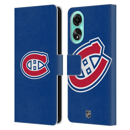 NHL Montreal Canadiens Plain Leather Book Wallet Case Cover For OPPO A78 4G
