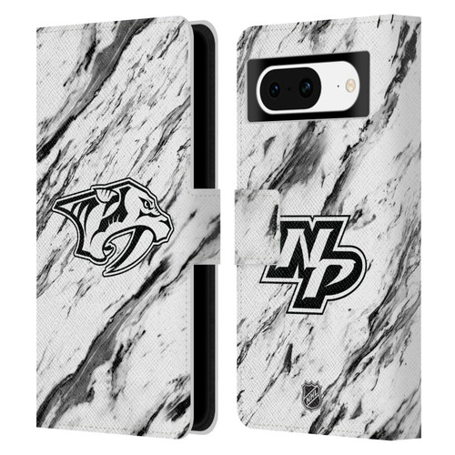 NHL Nashville Predators Marble Leather Book Wallet Case Cover For Google Pixel 8