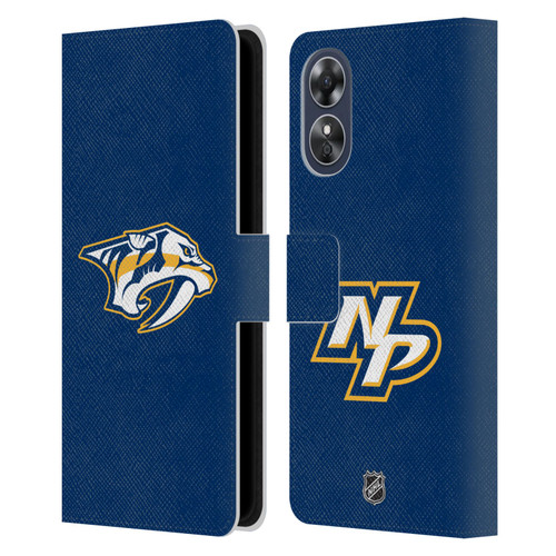 NHL Nashville Predators Plain Leather Book Wallet Case Cover For OPPO A17