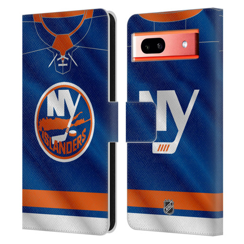 NHL New York Islanders Jersey Leather Book Wallet Case Cover For Google Pixel 7a