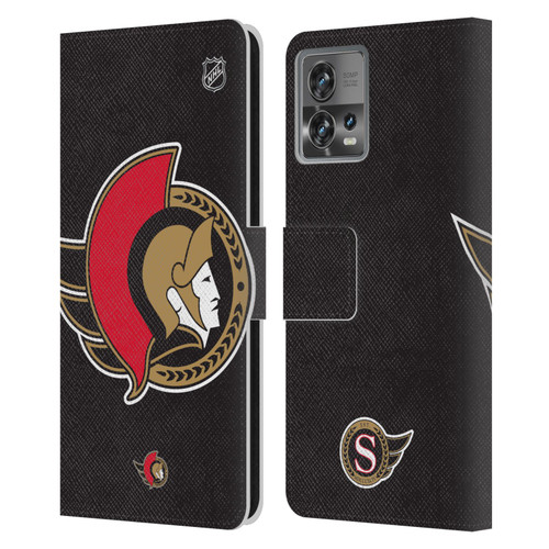 NHL Ottawa Senators Oversized Leather Book Wallet Case Cover For Motorola Moto Edge 30 Fusion