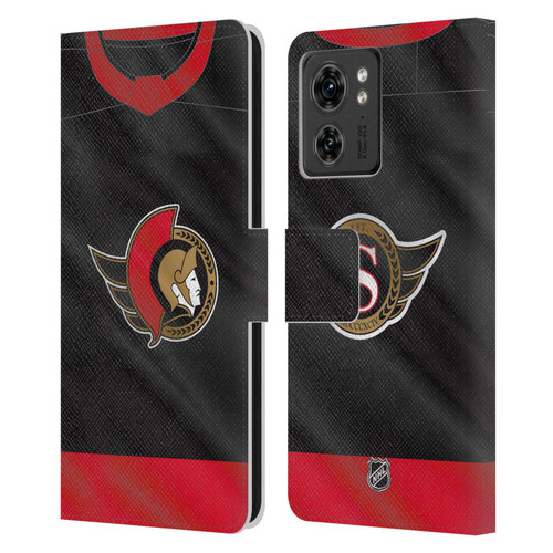 NHL Ottawa Senators Jersey Leather Book Wallet Case Cover For Motorola Moto Edge 40