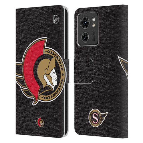 NHL Ottawa Senators Oversized Leather Book Wallet Case Cover For Motorola Moto Edge 40
