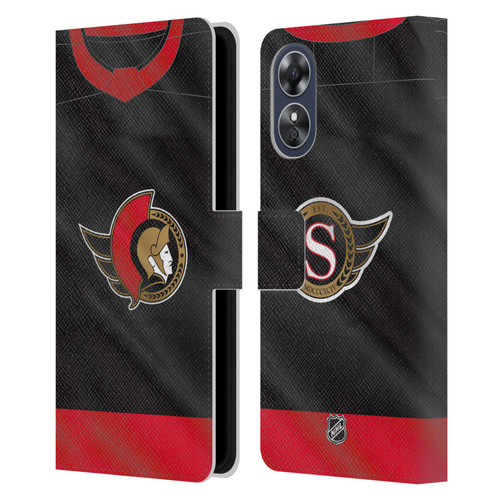 NHL Ottawa Senators Jersey Leather Book Wallet Case Cover For OPPO A17