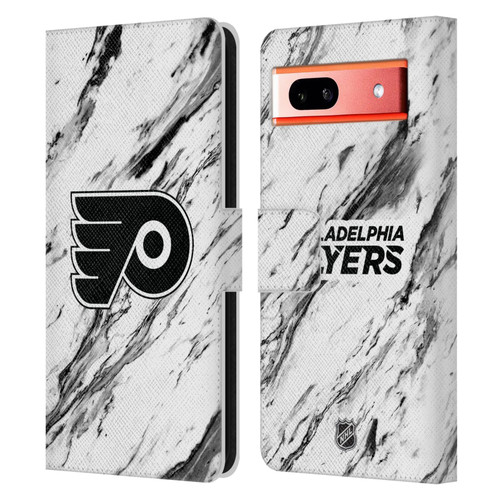 NHL Philadelphia Flyers Marble Leather Book Wallet Case Cover For Google Pixel 7a