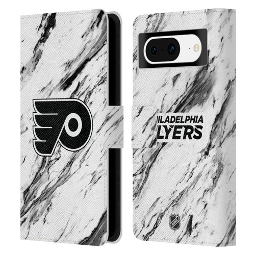 NHL Philadelphia Flyers Marble Leather Book Wallet Case Cover For Google Pixel 8