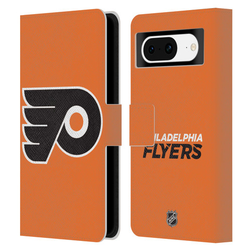 NHL Philadelphia Flyers Plain Leather Book Wallet Case Cover For Google Pixel 8