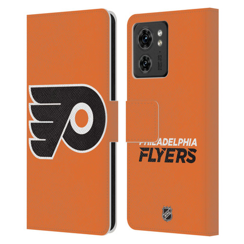 NHL Philadelphia Flyers Plain Leather Book Wallet Case Cover For Motorola Moto Edge 40