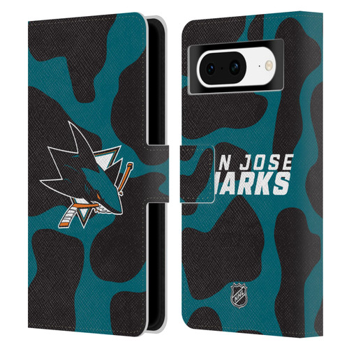 NHL San Jose Sharks Cow Pattern Leather Book Wallet Case Cover For Google Pixel 8