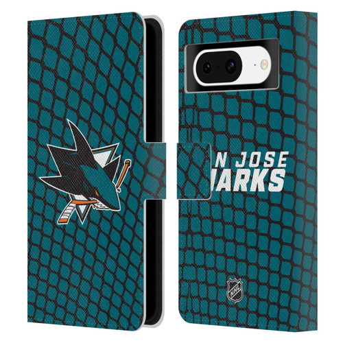 NHL San Jose Sharks Net Pattern Leather Book Wallet Case Cover For Google Pixel 8