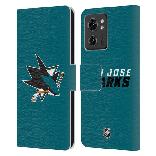NHL San Jose Sharks Plain Leather Book Wallet Case Cover For Motorola Moto Edge 40