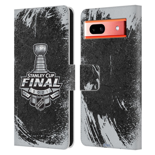 NHL 2021 Stanley Cup Final Distressed Leather Book Wallet Case Cover For Google Pixel 7a