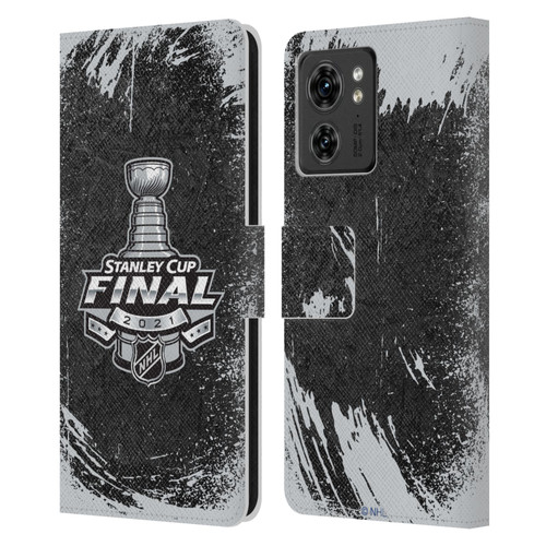 NHL 2021 Stanley Cup Final Distressed Leather Book Wallet Case Cover For Motorola Moto Edge 40