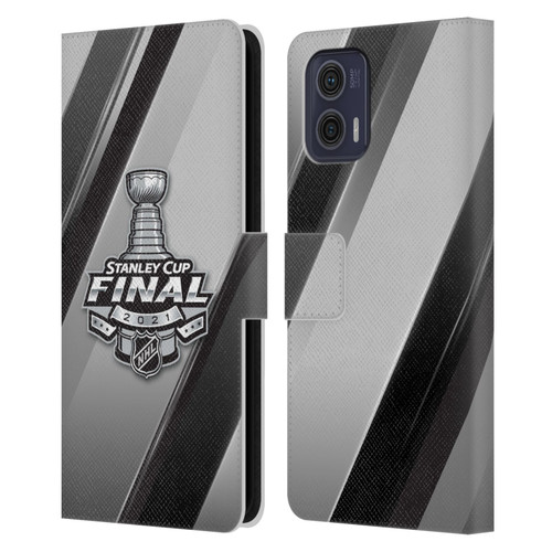 NHL 2021 Stanley Cup Final Stripes 2 Leather Book Wallet Case Cover For Motorola Moto G73 5G