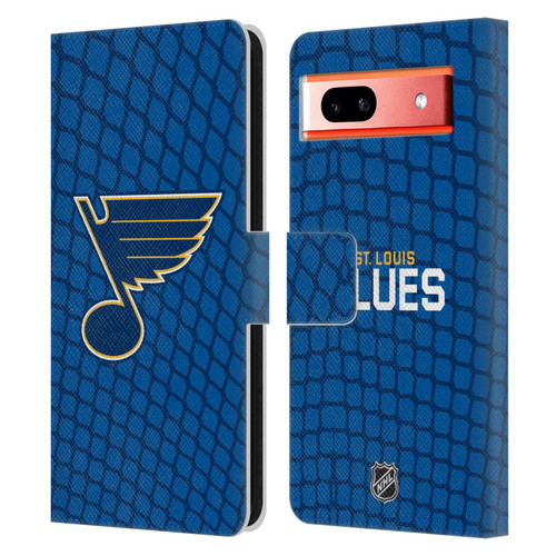 NHL St Louis Blues Net Pattern Leather Book Wallet Case Cover For Google Pixel 7a