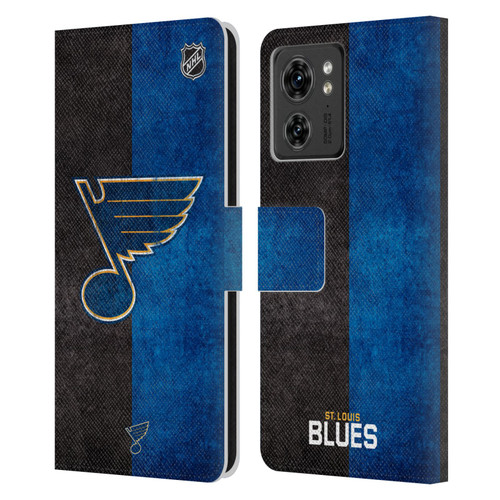 NHL St Louis Blues Half Distressed Leather Book Wallet Case Cover For Motorola Moto Edge 40