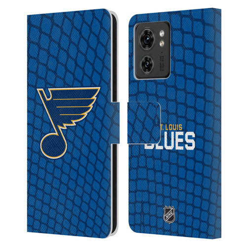 NHL St Louis Blues Net Pattern Leather Book Wallet Case Cover For Motorola Moto Edge 40