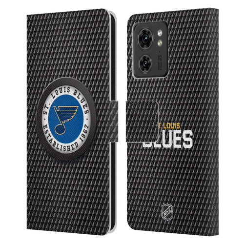 NHL St Louis Blues Puck Texture Leather Book Wallet Case Cover For Motorola Moto Edge 40