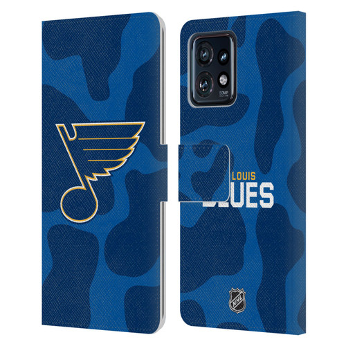 NHL St Louis Blues Cow Pattern Leather Book Wallet Case Cover For Motorola Moto Edge 40 Pro