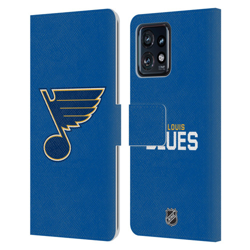 NHL St Louis Blues Plain Leather Book Wallet Case Cover For Motorola Moto Edge 40 Pro