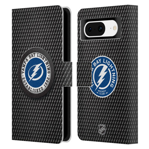NHL Tampa Bay Lightning Puck Texture Leather Book Wallet Case Cover For Google Pixel 8