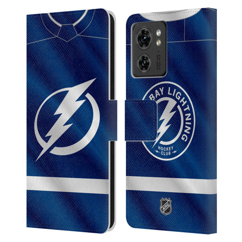 NHL Tampa Bay Lightning Jersey Leather Book Wallet Case Cover For Motorola Moto Edge 40