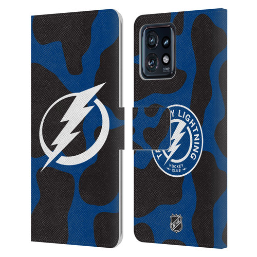 NHL Tampa Bay Lightning Cow Pattern Leather Book Wallet Case Cover For Motorola Moto Edge 40 Pro