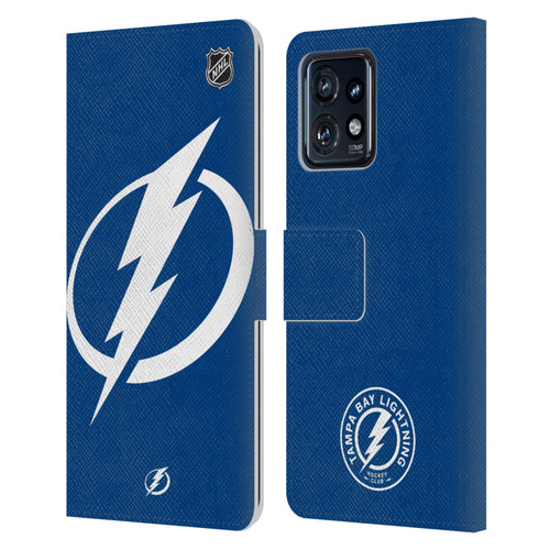NHL Tampa Bay Lightning Oversized Leather Book Wallet Case Cover For Motorola Moto Edge 40 Pro