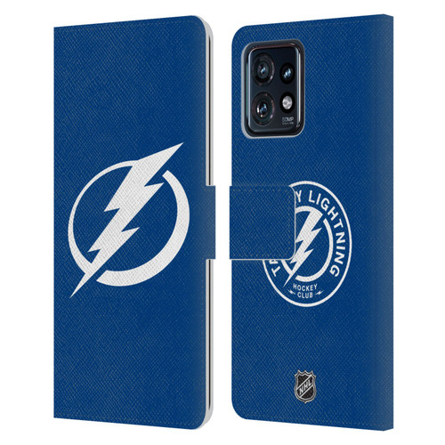 NHL Tampa Bay Lightning Plain Leather Book Wallet Case Cover For Motorola Moto Edge 40 Pro