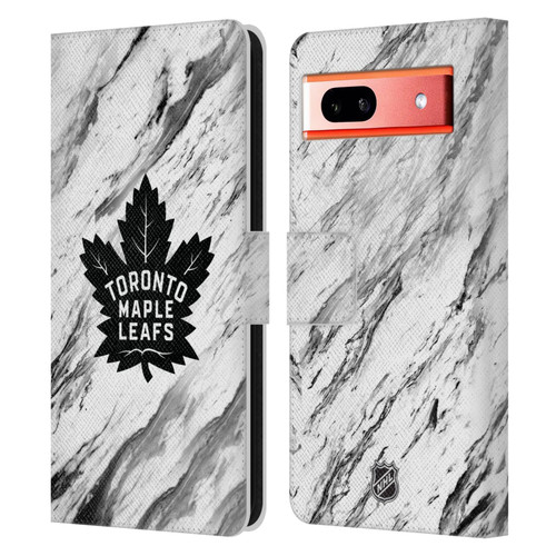 NHL Toronto Maple Leafs Marble Leather Book Wallet Case Cover For Google Pixel 7a