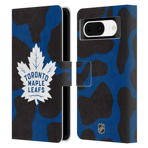 NHL Toronto Maple Leafs Cow Pattern Leather Book Wallet Case Cover For Google Pixel 8