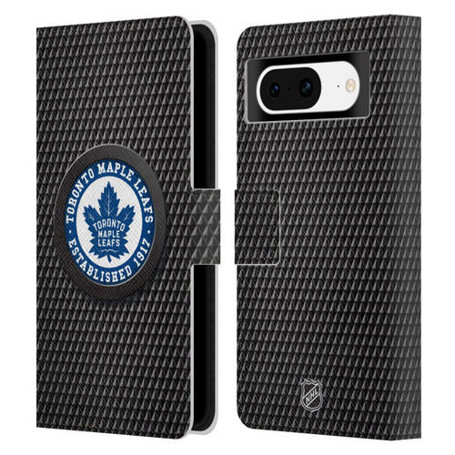 NHL Toronto Maple Leafs Puck Texture Leather Book Wallet Case Cover For Google Pixel 8