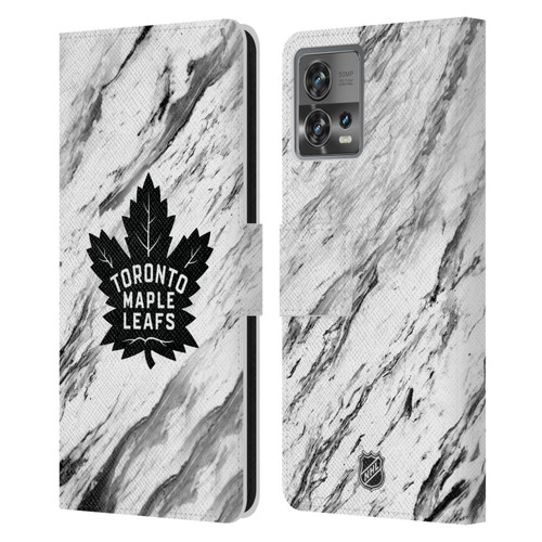 NHL Toronto Maple Leafs Marble Leather Book Wallet Case Cover For Motorola Moto Edge 30 Fusion