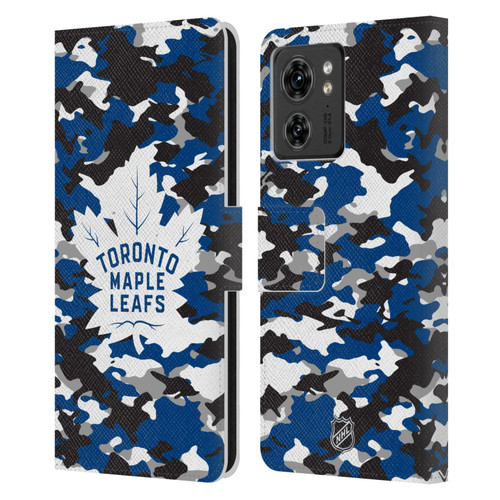 NHL Toronto Maple Leafs Camouflage Leather Book Wallet Case Cover For Motorola Moto Edge 40