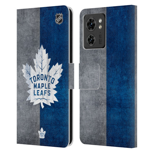 NHL Toronto Maple Leafs Half Distressed Leather Book Wallet Case Cover For Motorola Moto Edge 40